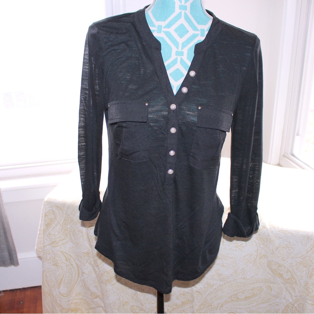 WHBM Black Blouse Top EUC